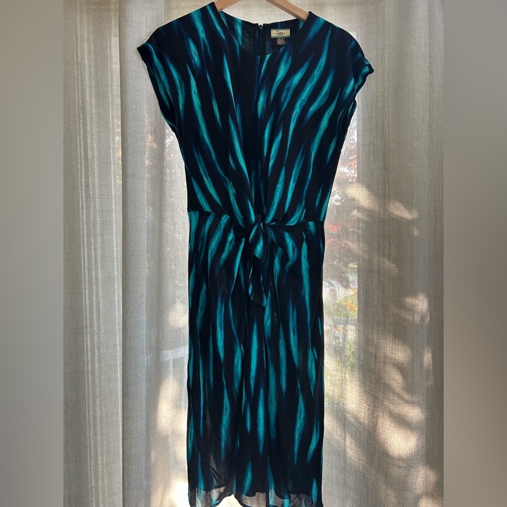 Issa London Teal and Black Patterned Dress